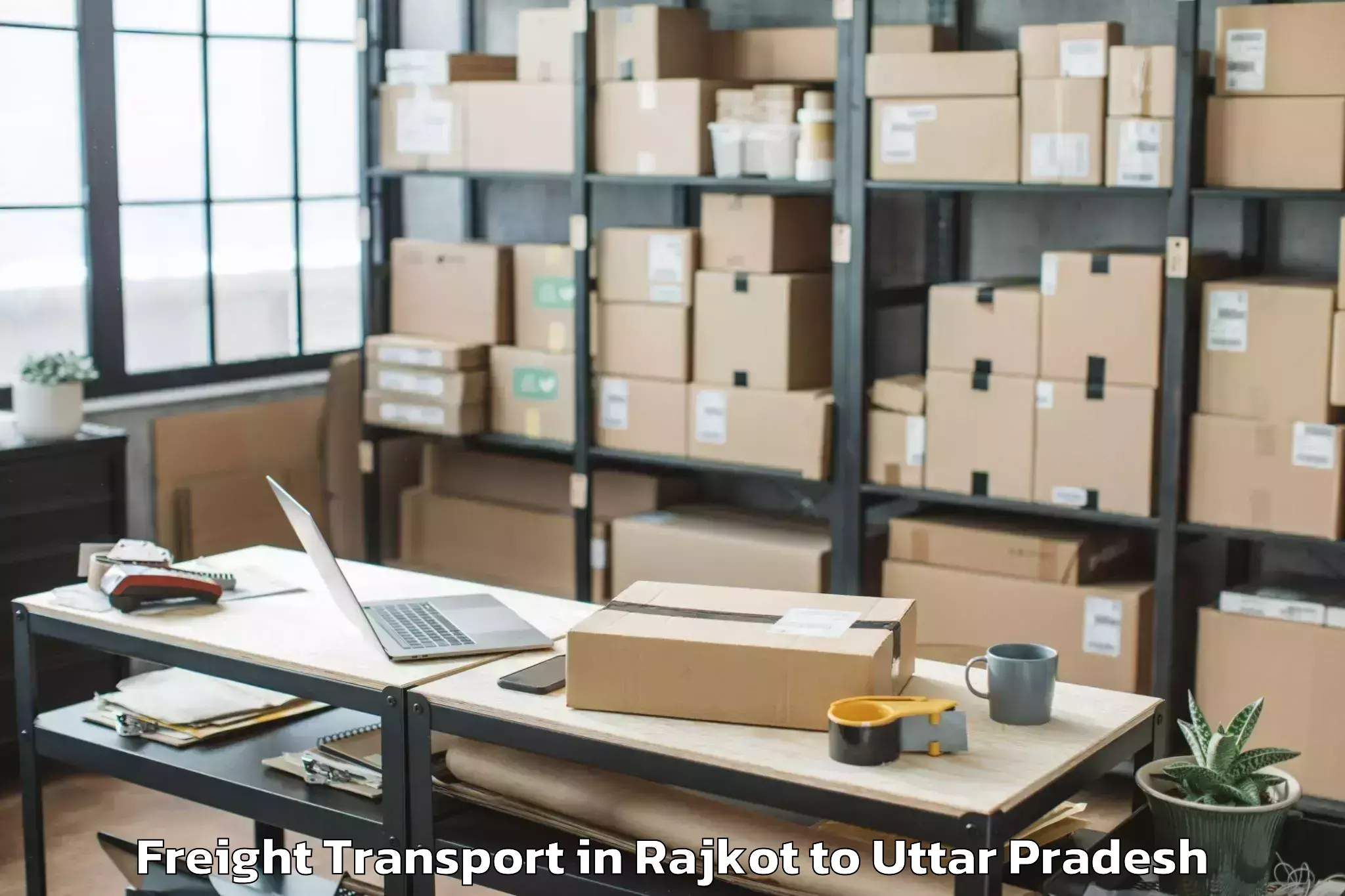 Top Rajkot to Safipur Freight Transport Available